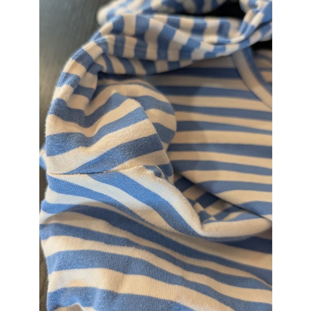 Comme des Garçons PLAY Striped Long Sleeve Cotton Shirt Blue White Heart XL - Picture 8 of 9